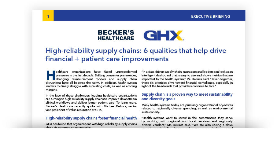 Image for Expert Insights: How High-Reliability Supply Chains Support Financial Health, Patient Care